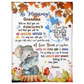 Blanket For Future Mom From Baby Hugging Elephant Autumn Season Blanket, Blankets For Mothers Day