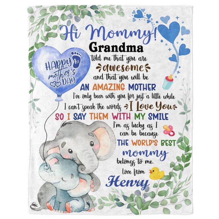 Blanket For New Mom Cute Elephant I Say Them With My Smile From Baby Blanket, Blankets For Mothers Day