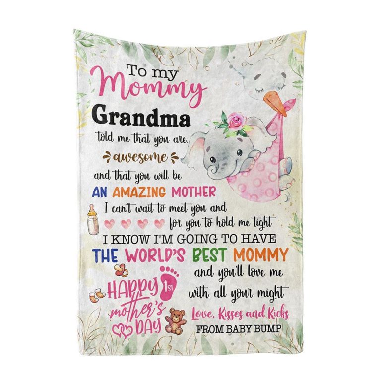 Blanket For New Mom Elephant I Can't Wait To Meet You Pink From Baby Blanket, Blankets For Mothers Day
