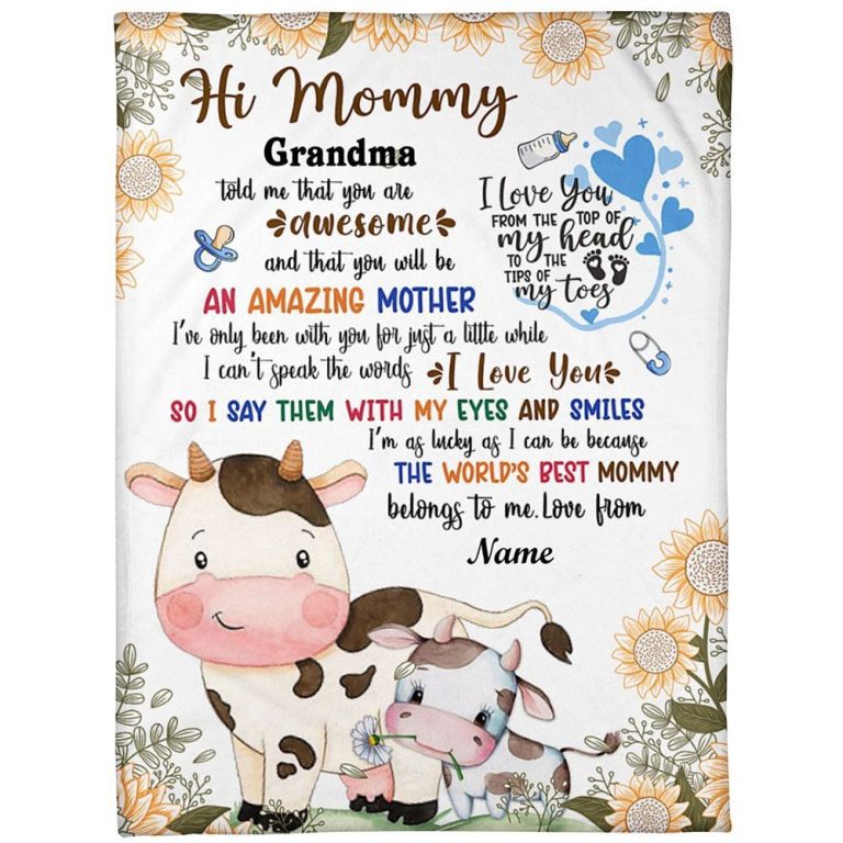 Blanket For New Mom From Baby Told Me Cows Sunflower Tips Of My Toes Blanket, Blankets For Mothers Day