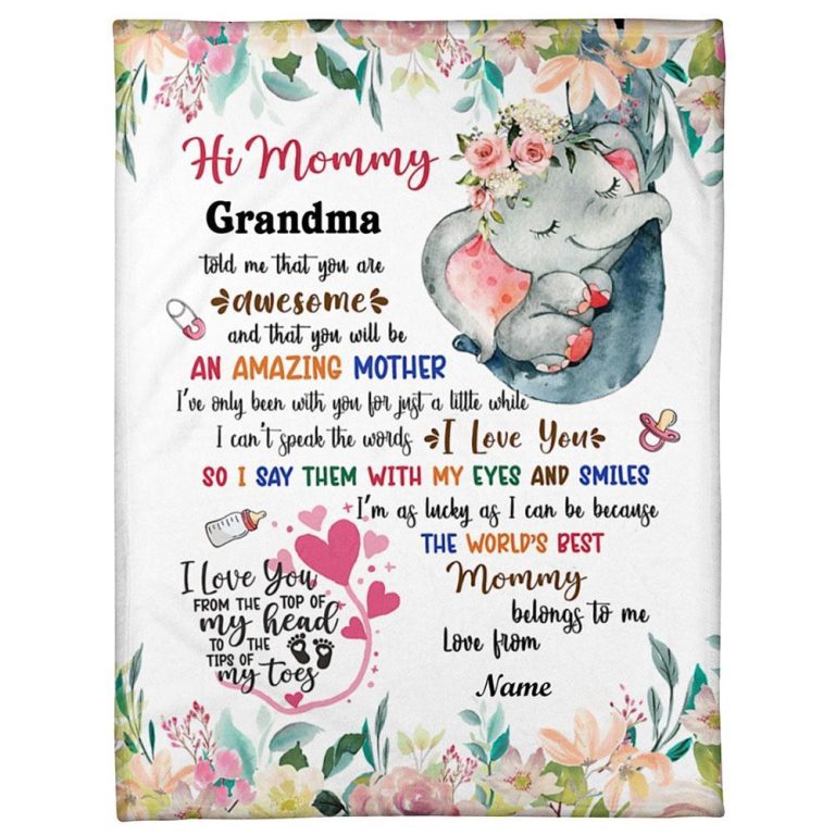 Blanket For New Mom From Baby Told Me Pink Elephant Flowers Blanket, Blankets For Mothers Day