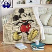 Book Page Mickey Disney Fleece Blanket Gift For Fan - Musicdope90s