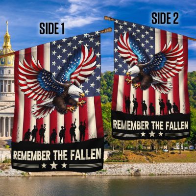 Memorial Day Remember The Fallen Patriotic Eagle Veteran Memorial Flag TPT1762F - Flagwix