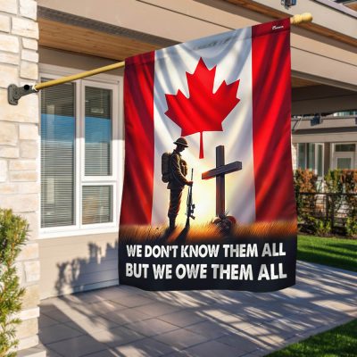 FLAGWIX Canada Veterans Memorial Flag We Don't Know Them All But We Owe Them All MLN2829F - Flagwix