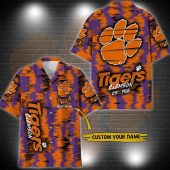 Clemson Tigers Aloha Hawaiian Shirt Custom Your Name, NCAA Hawaiian Shirt