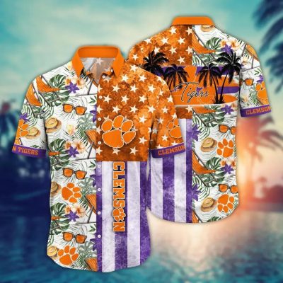 Clemson Tigers NCAA Flower Aloha Hawaiian Shirt 8, NCAA Hawaiian Shirt