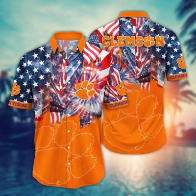 Clemson Tigers NCAA Flower Aloha Hawaiian Shirt 9, NCAA Hawaiian Shirt