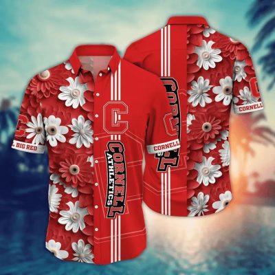 Cornell Big Red Style Hot Trending Summer NCAA Flower Aloha Hawaiian Shirt, NCAA Hawaiian Shirt