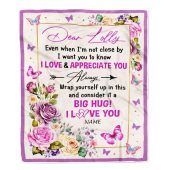 Dear Lolly Blanket From Granddaughter Grandson It A Big Hug Butterfly Rose Personalized Blanket For Mom Mother S Day Gifts Blanket 1 Uzgpye.jpg - demo10
