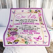Dear Lolly Blanket From Granddaughter Grandson It A Big Hug Butterfly Rose Personalized Blanket For Mom Mother S Day Gifts Blanket 2 S7ui8x.jpg - demo10