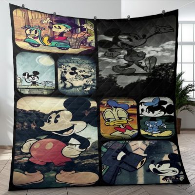 Disney Mickey Mouse Gift For Fan, Funny Mickey Mouse And Friends Quilt Blanket Bedding Set - Musicdope90s