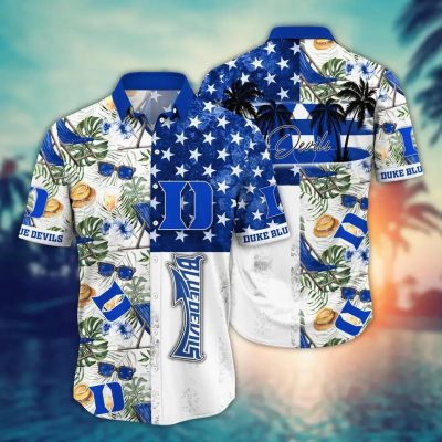 Duke Blue Devils NCAA Flower Aloha Hawaiian Shirt 12, NCAA Hawaiian Shirt