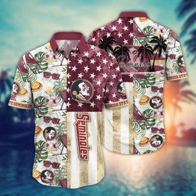 Florida State Seminoles NCAA Flower Aloha Hawaiian Shirt 10, NCAA Hawaiian Shirt