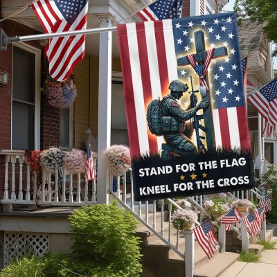 Memorial Day Flag – Stand For The Flag, Kneel For The Cross | Christian Tribute