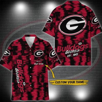 Georgia Bulldogs Aloha Hawaiian Shirt Custom Your Name, NCAA Hawaiian Shirt