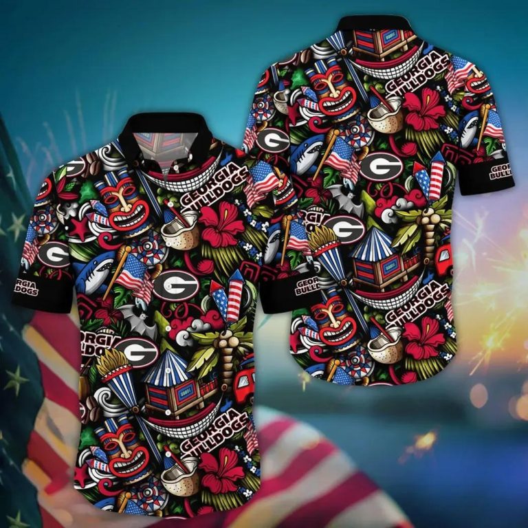 Georgia Bulldogs NCAA Flower Aloha Hawaiian Shirt 12, NCAA Hawaiian Shirt