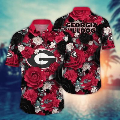 Georgia Bulldogs NCAA Flower Aloha Hawaiian Shirt 4, NCAA Hawaiian Shirt