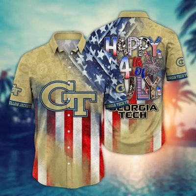 Georgia Tech Yellow Jackets NCAA Aloha Hawaiian Shirt, NCAA Hawaiian Shirt