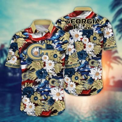 Georgia Tech Yellow Jackets NCAA Aloha Hawaiian Shirt 1, NCAA Hawaiian Shirt