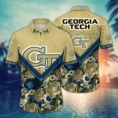 Georgia Tech Yellow Jackets NCAA Flower Aloha Hawaiian Shirt 5, NCAA Hawaiian Shirt