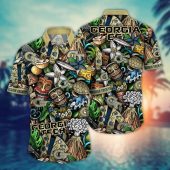 Georgia Tech Yellow Jackets NCAA Flower Aloha Hawaiian Shirt 6, NCAA Hawaiian Shirt