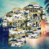 Georgia Tech Yellow Jackets NCAA Flower Aloha Hawaiian Shirt 9, NCAA Hawaiian Shirt
