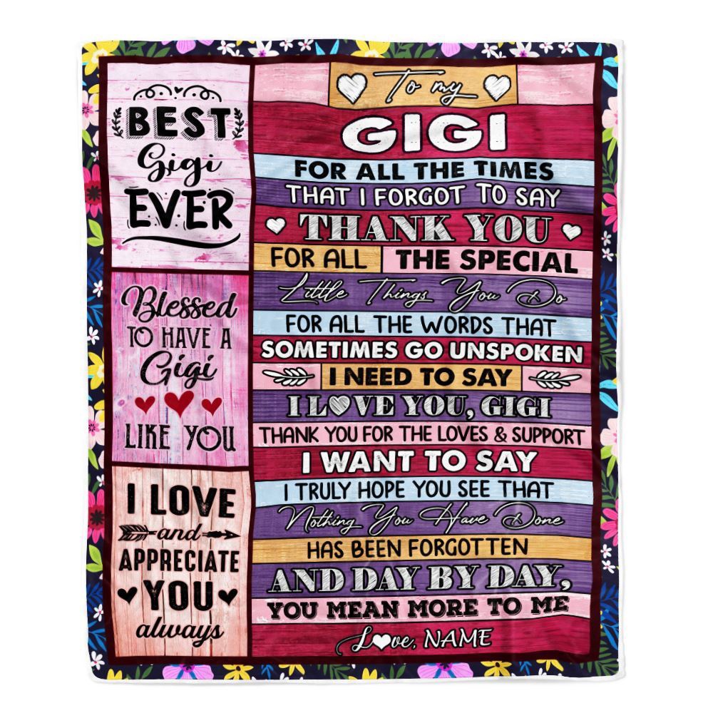 Gigi Blanket From Granddaughter Grandson Thank You For The Love, Personalized Blanket For Mom, Mother's Day Gifts Blanket