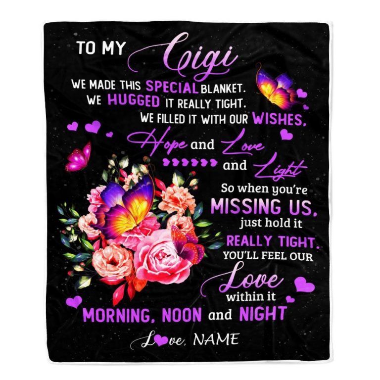 Gigi Blanket From Grandkids Granddaughter We Made This Special Blanket Flower, Personalized Blanket For Mom, Mother's Day Gifts Blanket