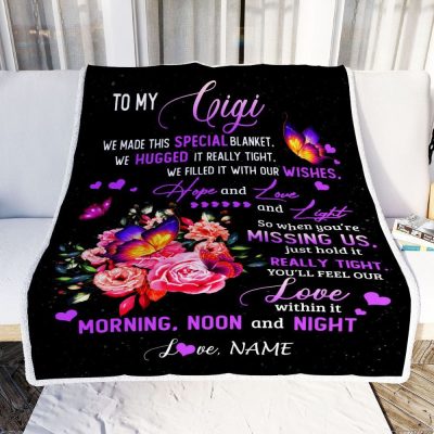 Gigi Blanket From Grandkids Granddaughter We Made This Special Blanket Flower, Personalized Blanket For Mom, Mother's Day Gifts Blanket