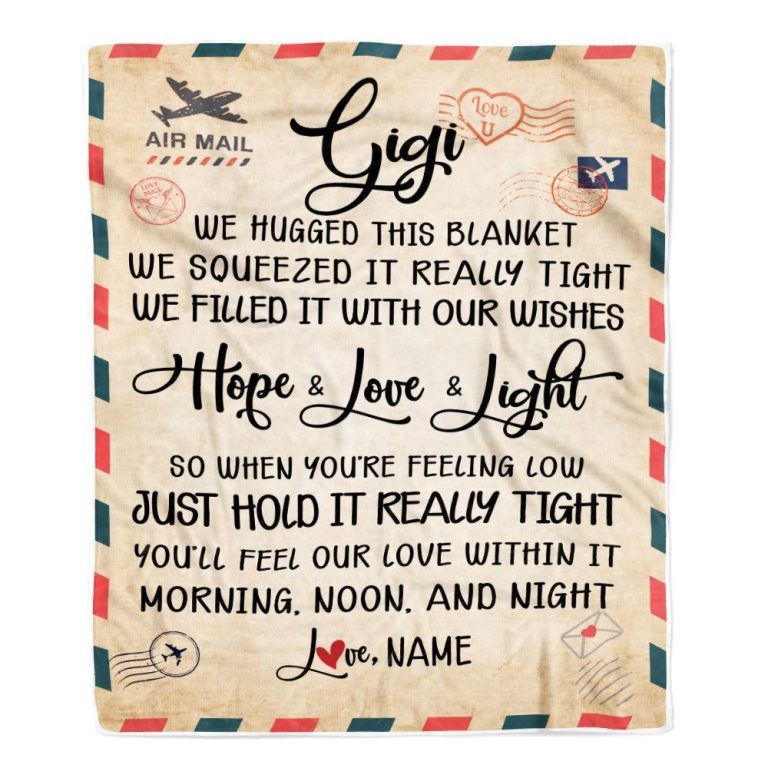 Gigi Blanket From Grandkids We Hugged This Blanket Mail Letter, Personalized Blanket For Mom, Mother's Day Gifts Blanket