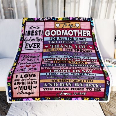 Godmother Blanket From Niece Nephew Thank You For The Love, Personalized Blanket For Mom, Mother's Day Gifts Blanket