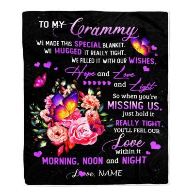 Grammy Blanket From Grandkids Granddaughter We Made This Special Blanket Flower, Personalized Blanket For Mom, Mother's Day Gifts Blanket