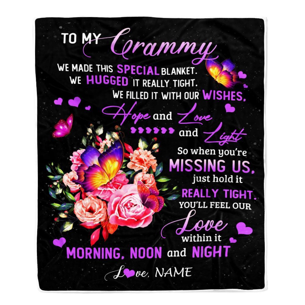 Grammy Blanket From Grandkids Granddaughter We Made This Special Blanket Flower, Personalized Blanket For Mom, Mother's Day Gifts Blanket