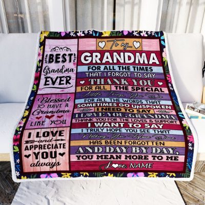 Grandma Blanket From Granddaughter Grandson Thank You For The Love, Personalized Blanket For Mom, Mother's Day Gifts Blanket
