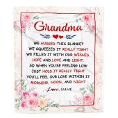 Grandma Blanket From Grandkids Granddaughter Grandson We Hugged This Blanket Floral Personalized Blanket For Mom Mother S Day Gifts Blanket 1 Abfrr2.jpg - demo10