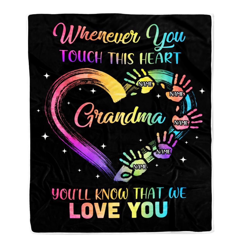 Grandma Blanket From Grandkids Granddaughter Grandson We Love You Grandparent, Personalized Blanket For Mom, Mother's Day Gifts Blanket