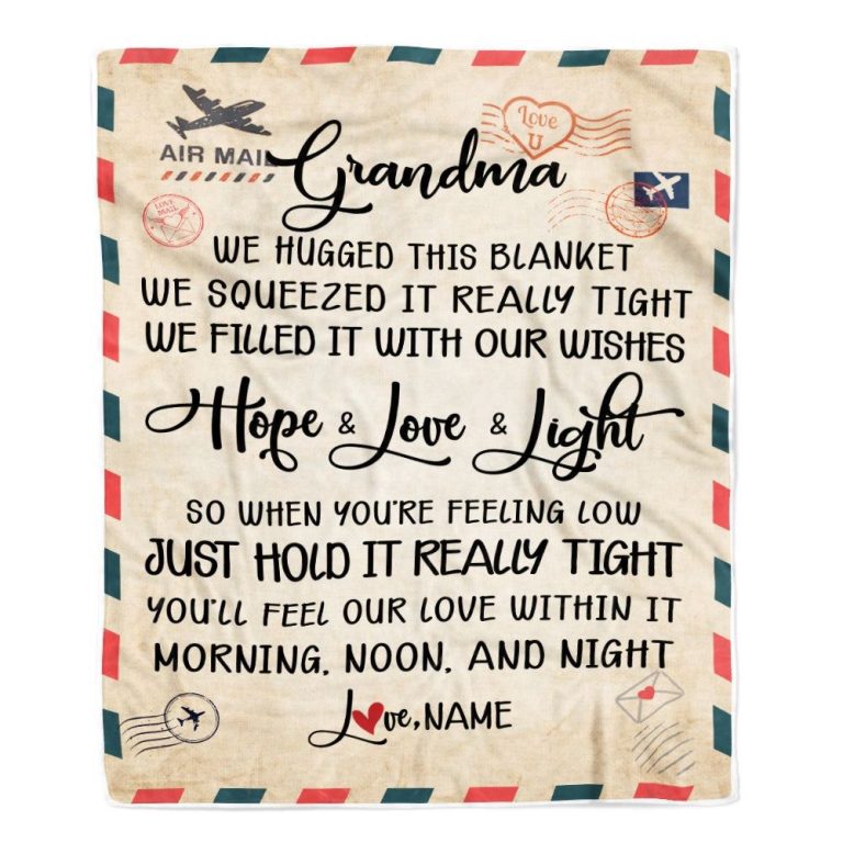 Grandma Blanket From Grandkids We Hugged This Blanket Mail Letter, Personalized Blanket For Mom, Mother's Day Gifts Blanket