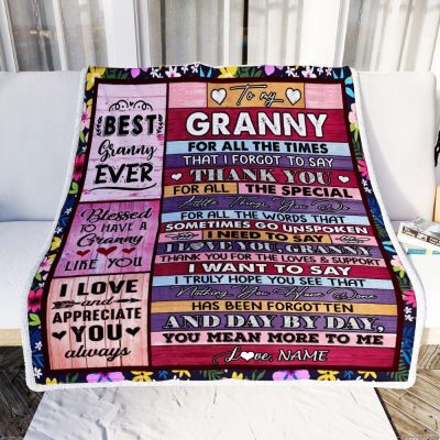 Granny Blanket From Granddaughter Grandson Thank You For The Love, Personalized Blanket For Mom, Mother's Day Gifts Blanket