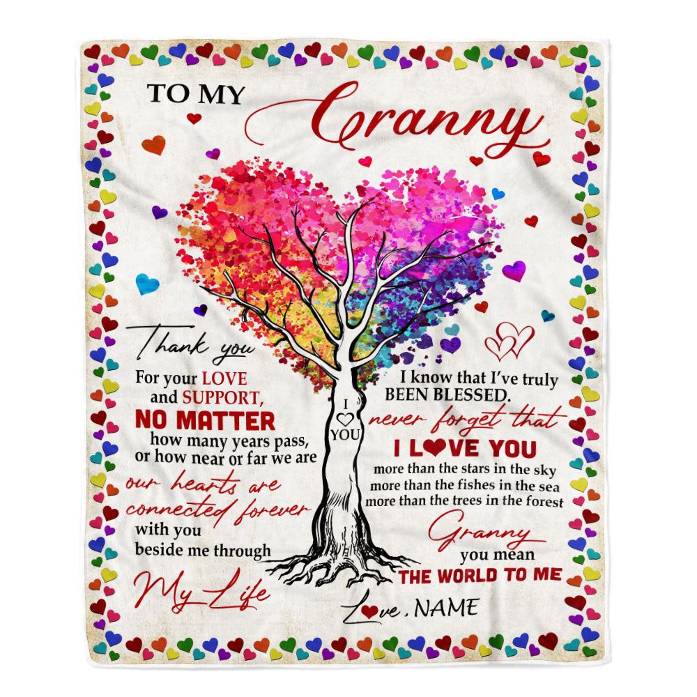 Granny Blanket From Grandkids Never Forget That I Love You You Mean The World to Me, Personalized Blanket For Mom, Mother's Day Gifts Blanket