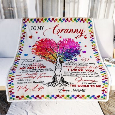 Granny Blanket From Grandkids Never Forget That I Love You You Mean The World to Me, Personalized Blanket For Mom, Mother's Day Gifts Blanket