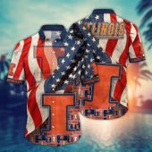 Illinois Fighting Illini NCAA Flower Aloha Hawaiian Shirt 10, NCAA Hawaiian Shirt