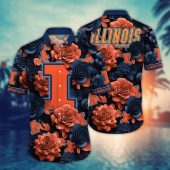 Illinois Fighting Illini NCAA Flower Aloha Hawaiian Shirt 7, NCAA Hawaiian Shirt