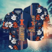 Illinois Fighting Illini, Style Hot Trending Summer NCAA Flower Aloha Hawaiian Shirt 14, NCAA Hawaiian Shirt