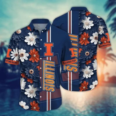 Illinois Fighting Illini, Style Hot Trending Summer NCAA Flower Aloha Hawaiian Shirt 14, NCAA Hawaiian Shirt