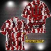 Indiana Hoosiers Aloha Hawaiian Shirt Custom Your Name, NCAA Hawaiian Shirt