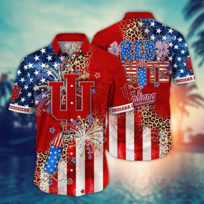 Indiana Hoosiers NCAA Aloha Hawaiian Shirt, NCAA Hawaiian Shirt