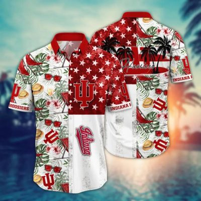 Indiana Hoosiers NCAA Flower Aloha Hawaiian Shirt 11, NCAA Hawaiian Shirt