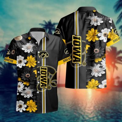 Iowa Hawkeyes NCAA Flower Aloha Hawaiian Shirt 1, NCAA Hawaiian Shirt