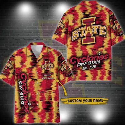 Iowa State Cyclones Aloha Hawaiian Shirt Custom Your Name, NCAA Hawaiian Shirt