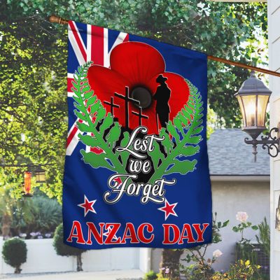 Lest We Forget, Anzac Day, Memorial Day New Zealand Veteran Flag TPT695F - Flagwix